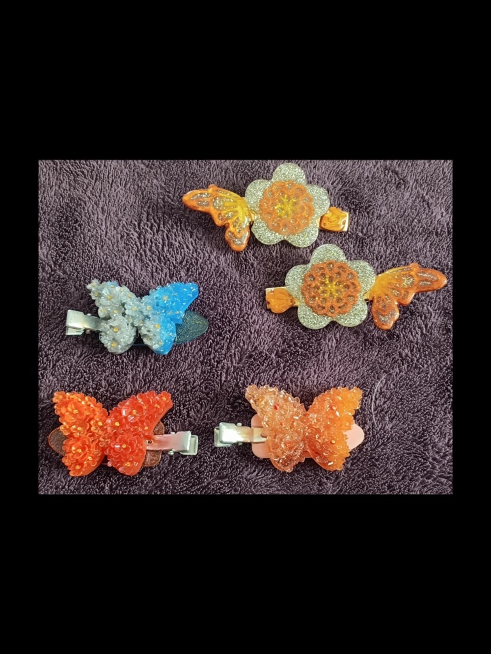 butterfly resin hair clips